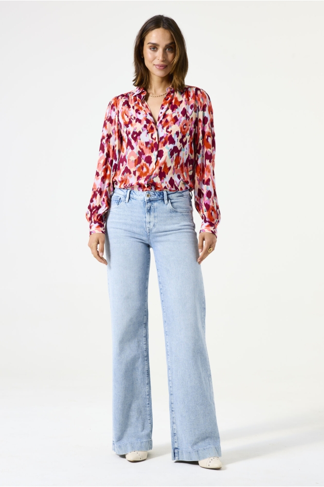 BLOUSE MET PRINT C50238 1345 tangerine red